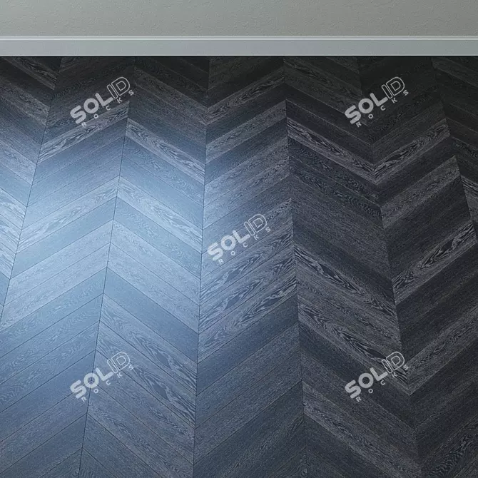 Upofloor Oak Parquet Board: French Fir, Linear, Chevron 3D model image 1