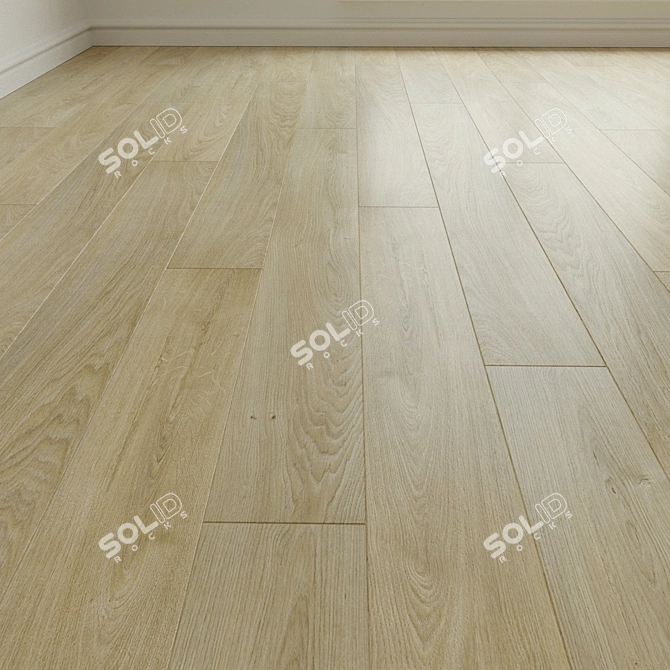 Luxury Oak Parquet Flooring 3D model image 1