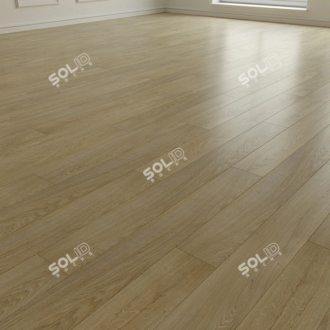 Luxury Oak Parquet Flooring 3D model image 2