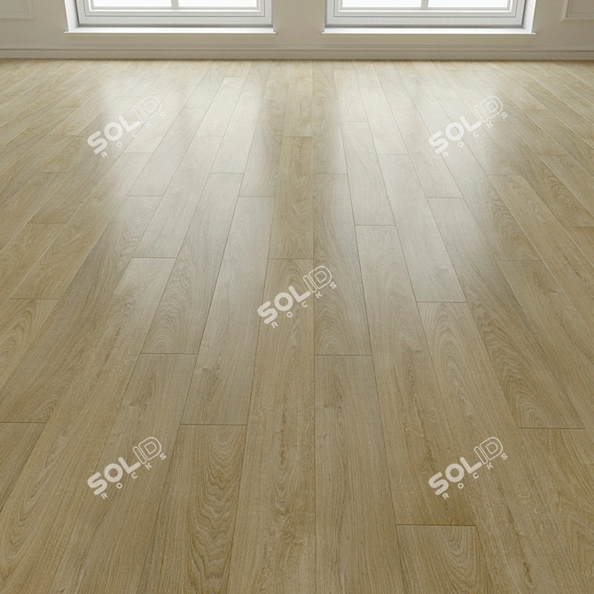 Luxury Oak Parquet Flooring 3D model image 3