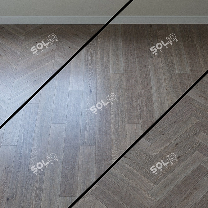 Upofloor Oak Parquet Board: High-Quality Flooring 3D model image 1