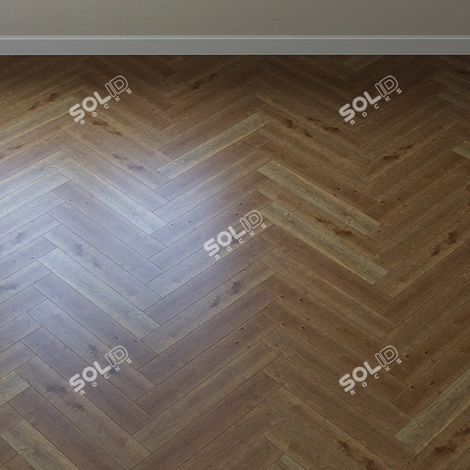 Upofloor Oak Parquet Board: French Chevron Style 3D model image 3