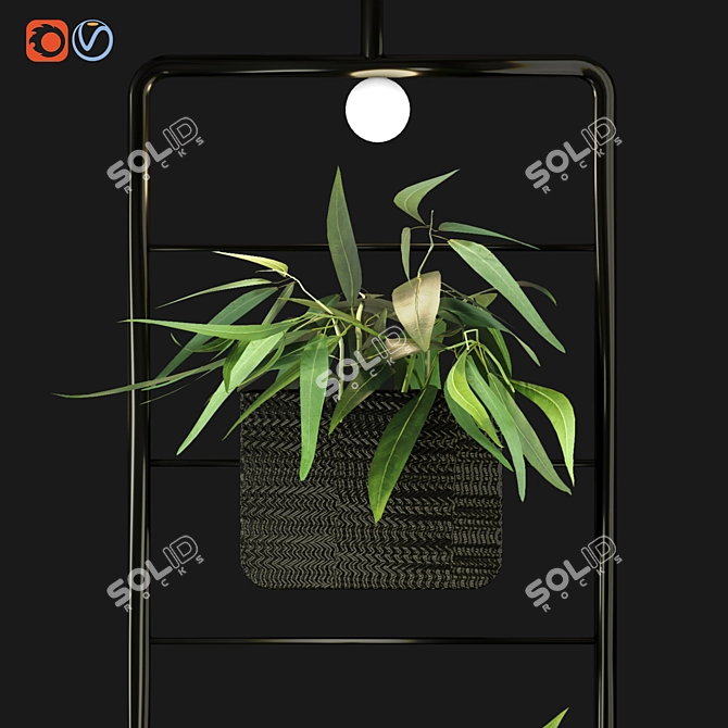 Metal Hanging Lamp: Indoor Leaf Plant Pot Partition 3D model image 4