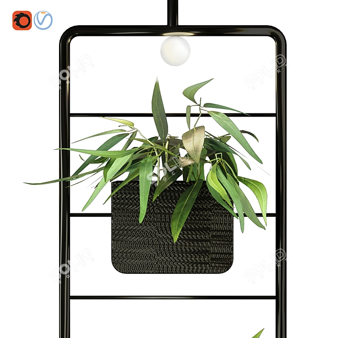 Metal Hanging Lamp: Indoor Leaf Plant Pot Partition 3D model image 6