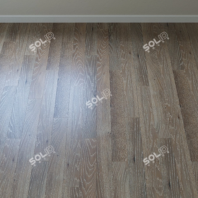 Upofloor Oak Parquet: Elegant French Chevron Design 3D model image 2