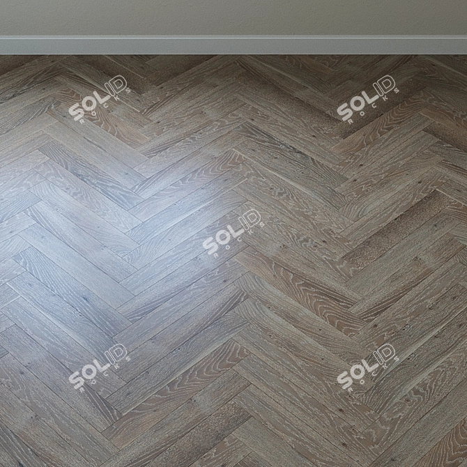 Upofloor Oak Parquet: Elegant French Chevron Design 3D model image 4