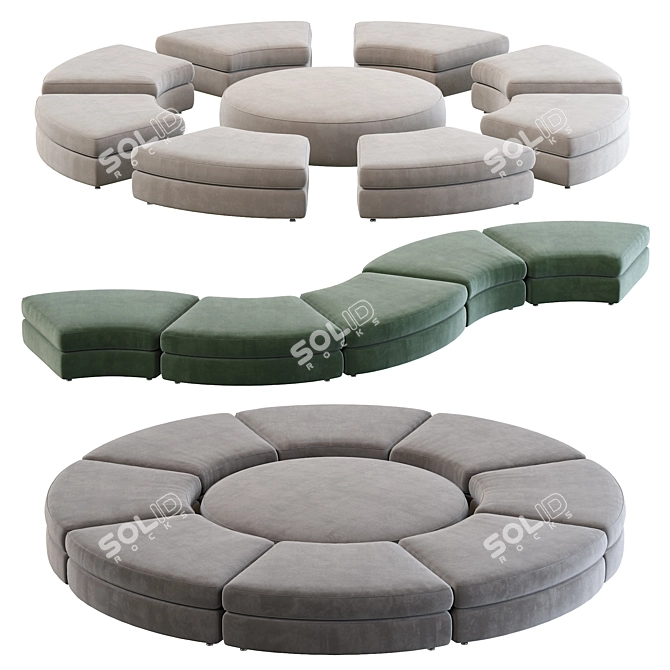 Sleek Italian Loman Sofa 3D model image 1