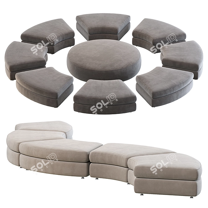 Sleek Italian Loman Sofa 3D model image 3