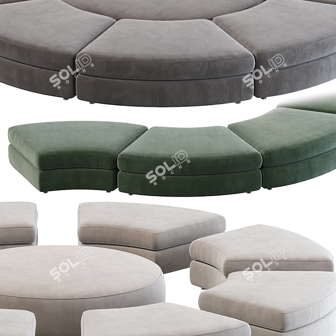 Sleek Italian Loman Sofa 3D model image 4