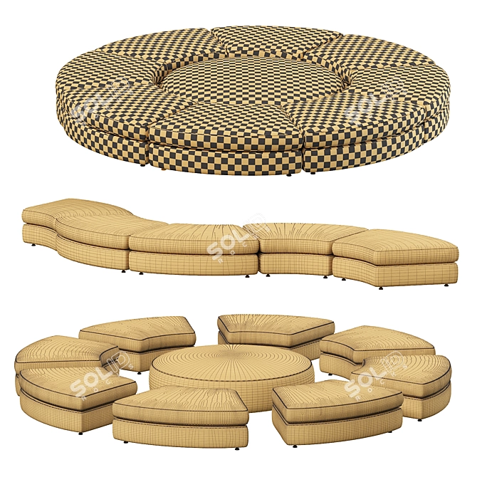 Sleek Italian Loman Sofa 3D model image 5