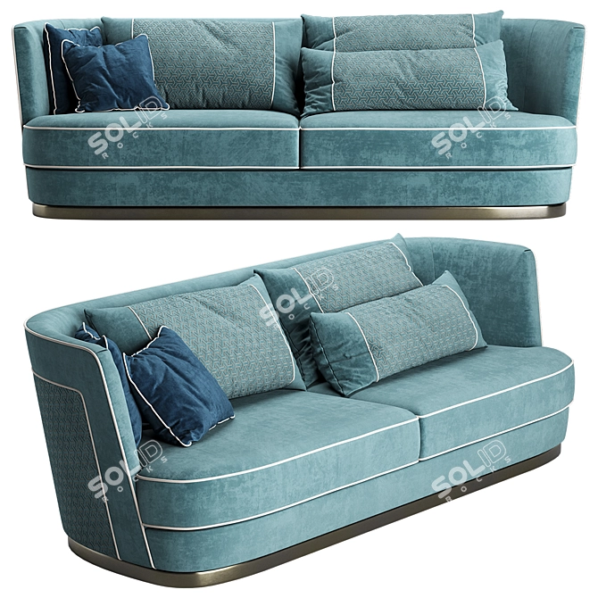 Elegant Jazz Furman Sofa 3D model image 1