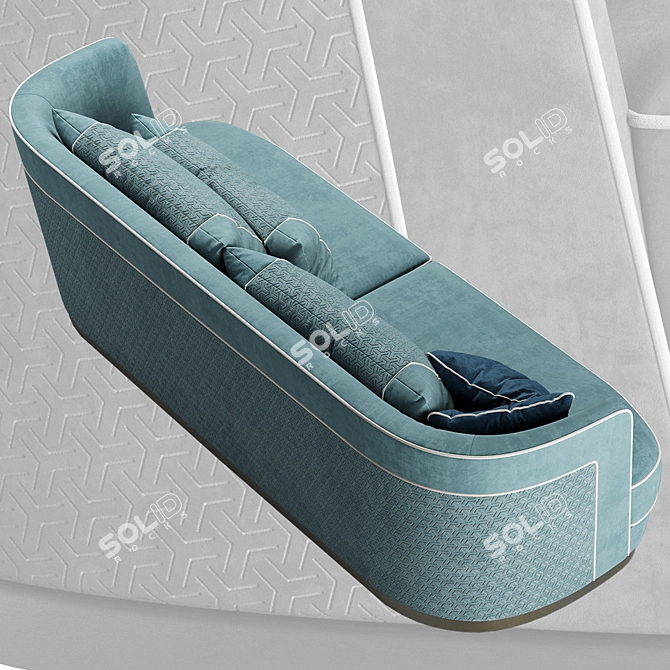 Elegant Jazz Furman Sofa 3D model image 4