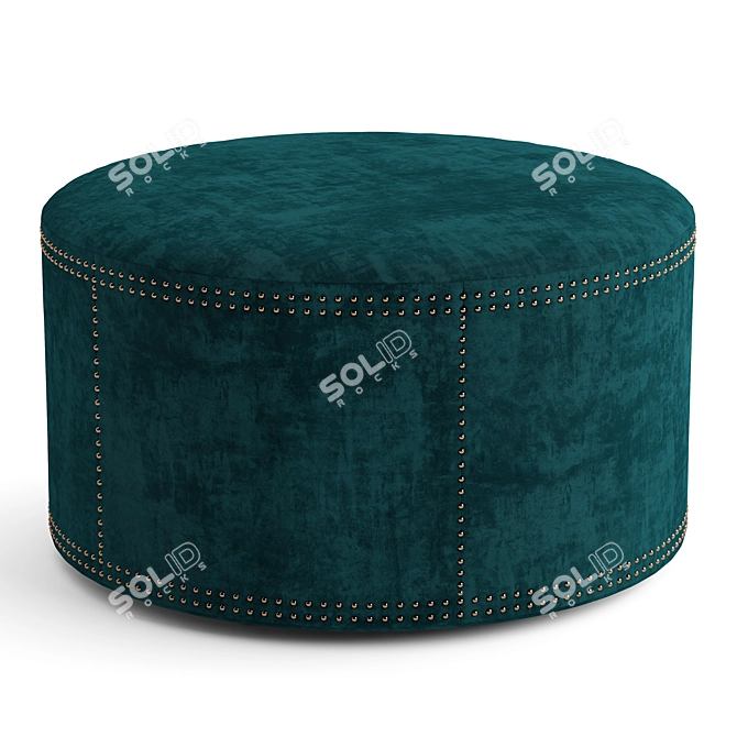 Elegant Velvet Ottoman Stool 3D model image 1