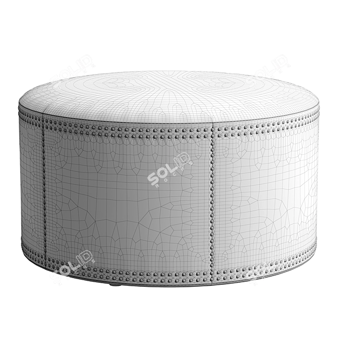 Elegant Velvet Ottoman Stool 3D model image 3