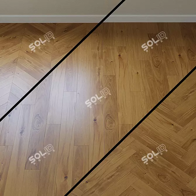 French Oak Parquet Board: Upofloor 3D model image 1