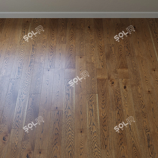 Upofloor Oak Parquet Board: Elegant French Chevron Design 3D model image 2