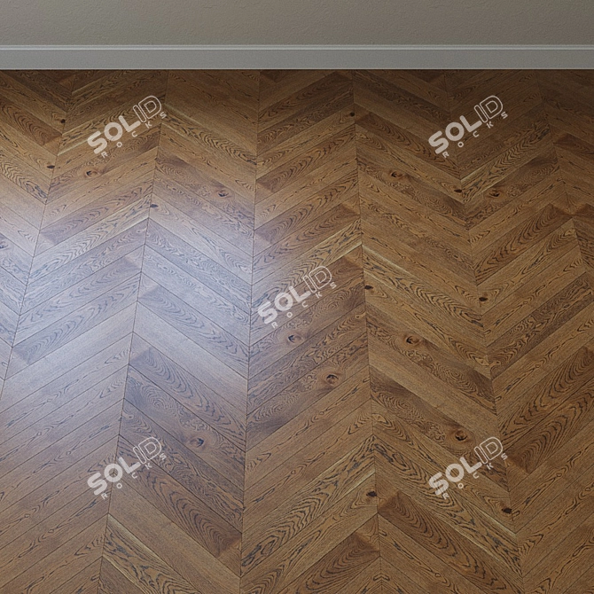 Upofloor Oak Parquet Board: Elegant French Chevron Design 3D model image 3