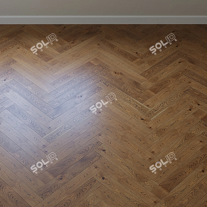 Upofloor Oak Parquet Board: Elegant French Chevron Design 3D model image 4