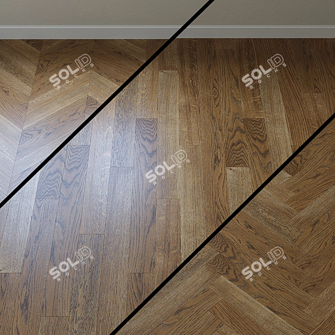 Upofloor Oak Parquet Board: High-quality French Oak 3D model image 1