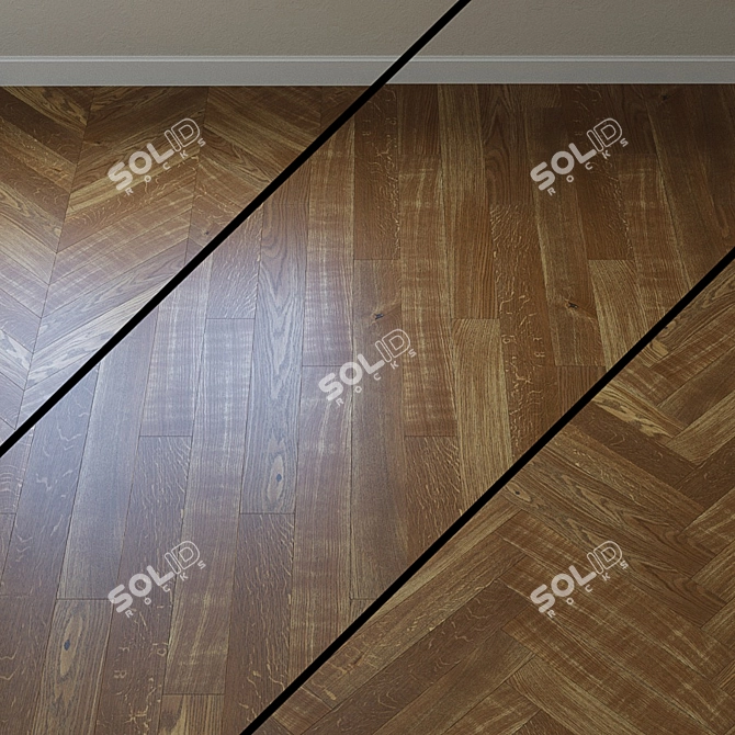 Upofloor Oak Parquet Board - Elegant and Durable 3D model image 1