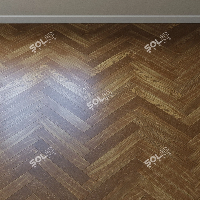 Upofloor Oak Parquet Board - Elegant and Durable 3D model image 3