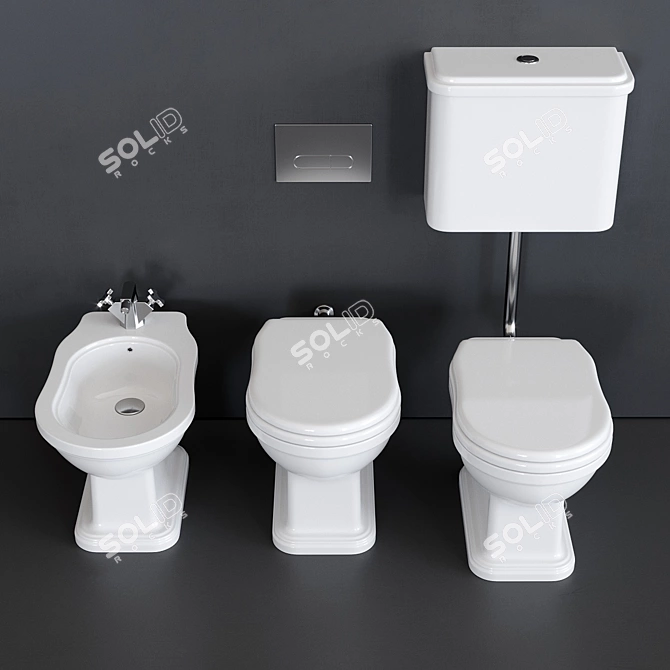 Efi Ceramic Toilet with Cistern 3D model image 3