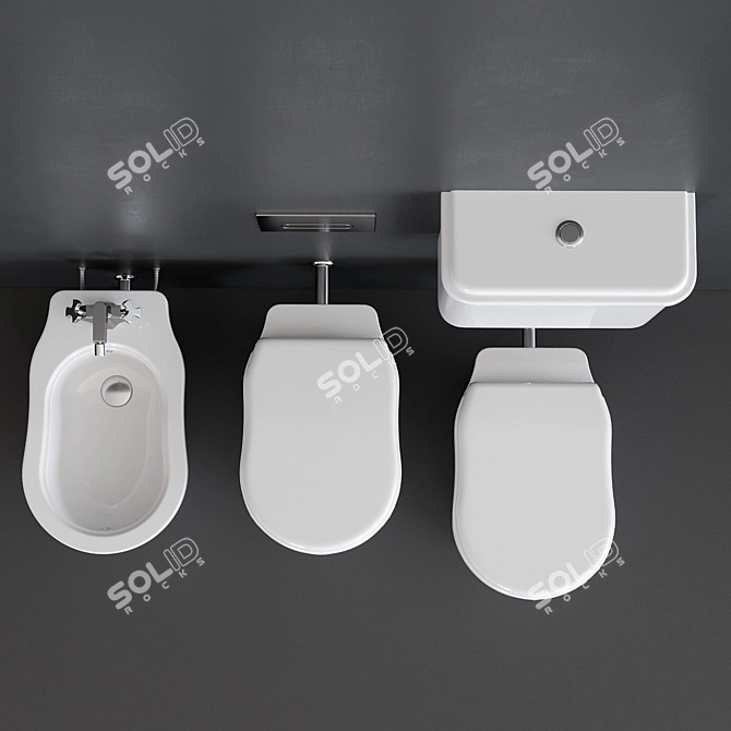 Efi Ceramic Toilet with Cistern 3D model image 4