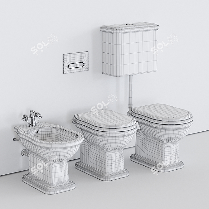 Efi Ceramic Toilet with Cistern 3D model image 5