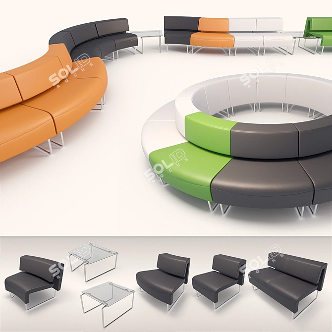 Modern Italian Sofa Collection - Path 3D model image 1