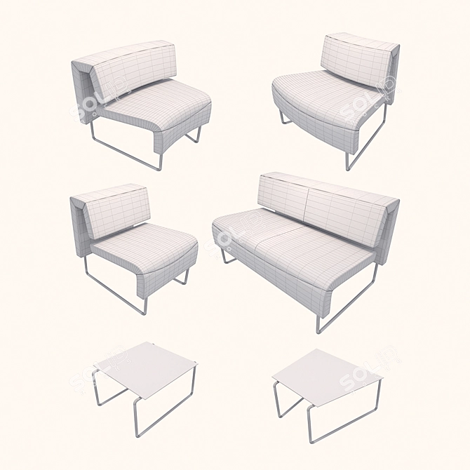 Modern Italian Sofa Collection - Path 3D model image 2