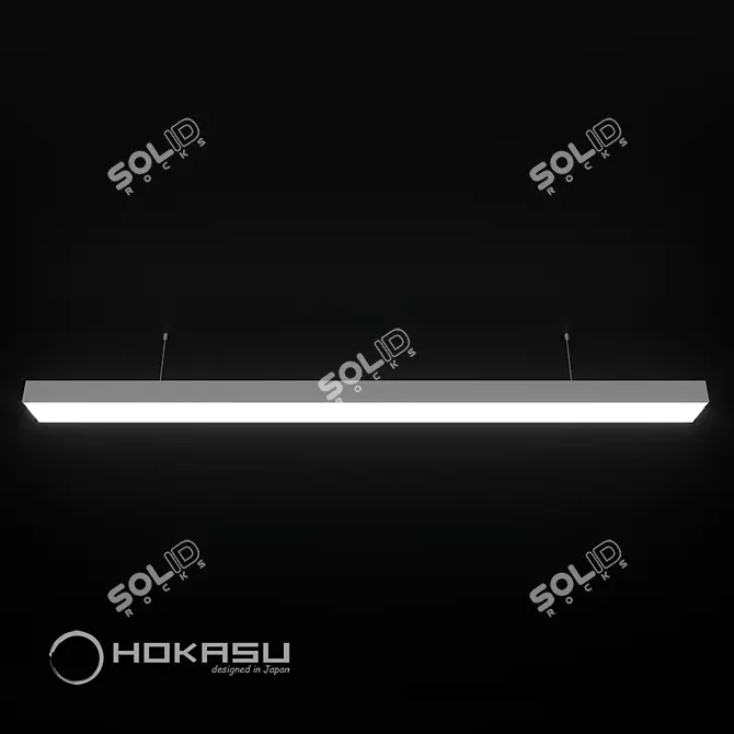 Suspended Linear Luminaire HOKASU 75/35 3D model image 2