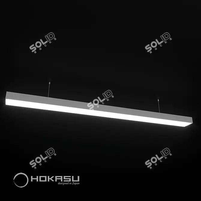 Suspended Linear Luminaire HOKASU 75/35 3D model image 3