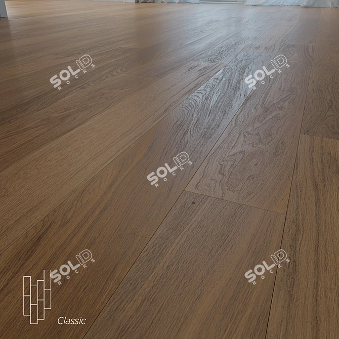 Zanzibar Oak Flooring: High Quality, Tiled Design 3D model image 1