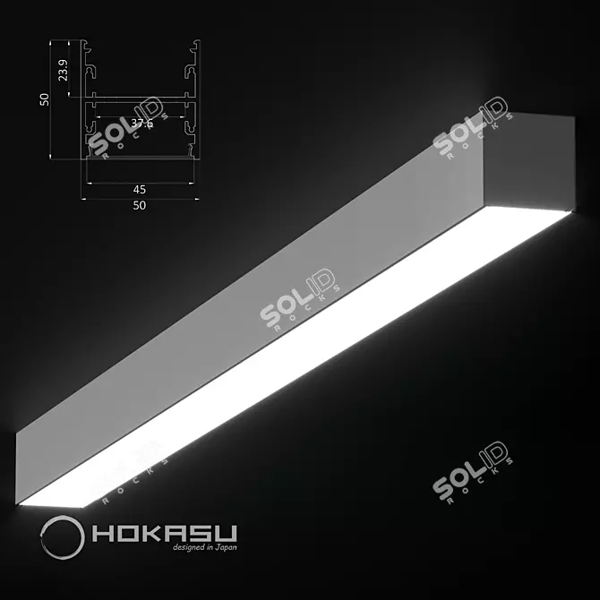 Sleek and Versatile Linear Lamp 3D model image 1