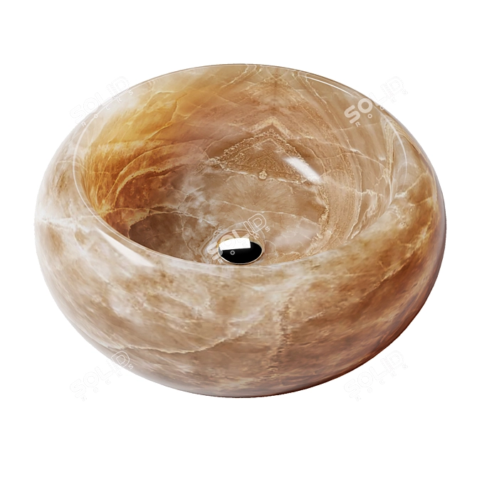 Elegant Onyx Basin 3D model image 1