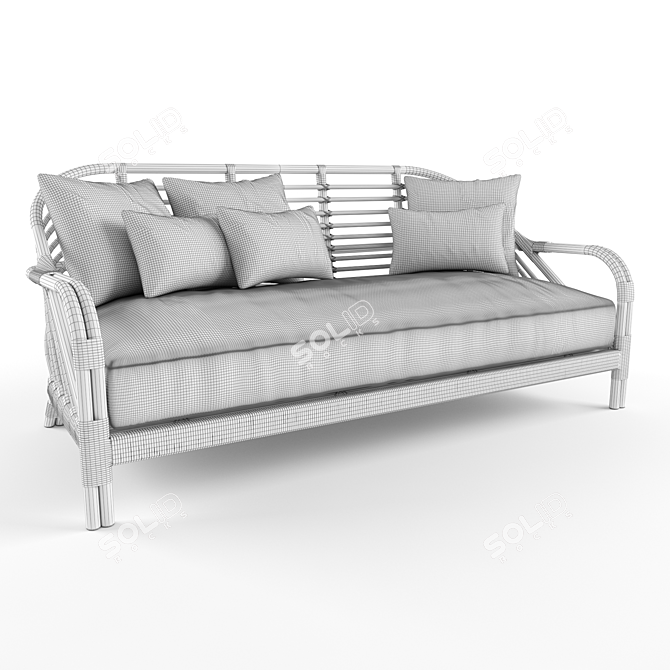 Edgewater Rattan Sofa - Serena & Lily 3D model image 2