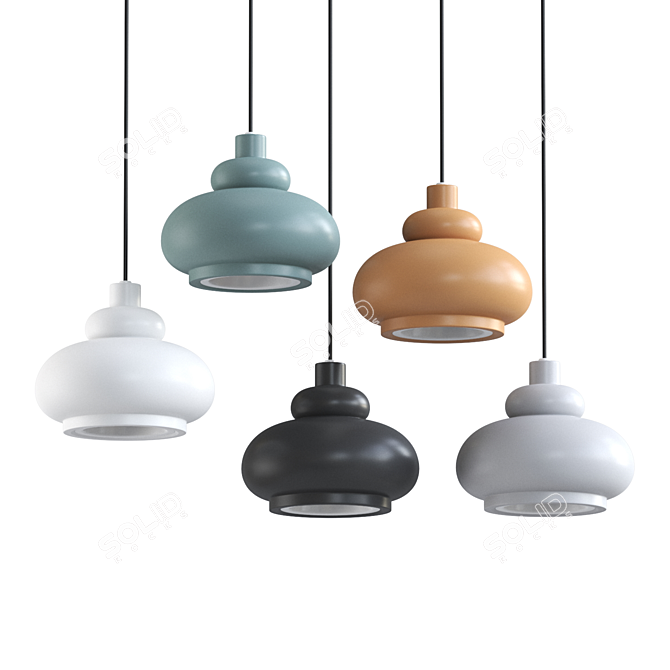 Sleek Modern Pendant Lamp 3D model image 1