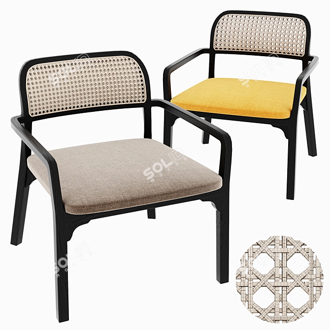 Kurf Rattan Lounger: Elegant Outdoor Relaxation 3D model image 1