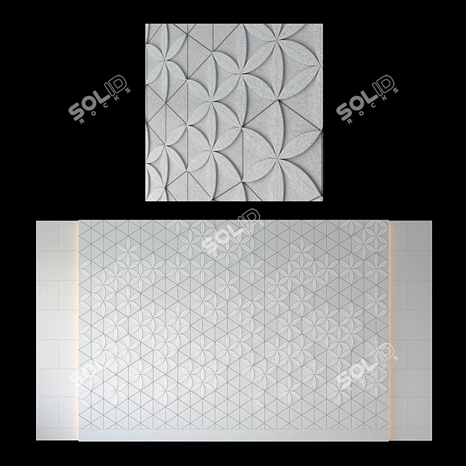 Textured Art Wall 3D model image 1