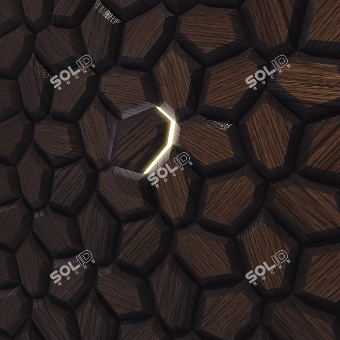 California Wood 3D Wall Cladding 3D model image 1