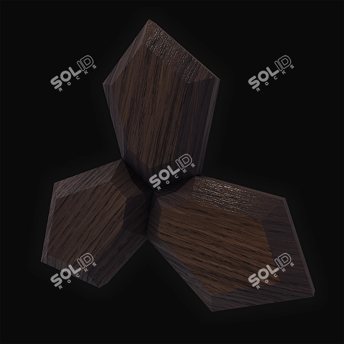 California Wood 3D Wall Cladding 3D model image 2