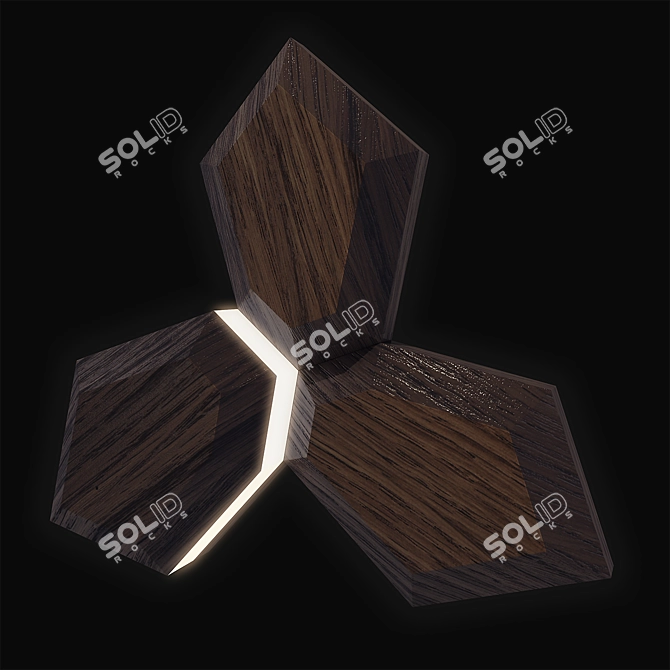 California Wood 3D Wall Cladding 3D model image 3