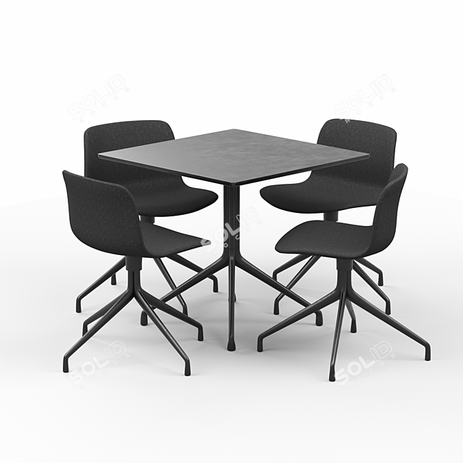 Modern Hay Table and Chair Set 3D model image 2