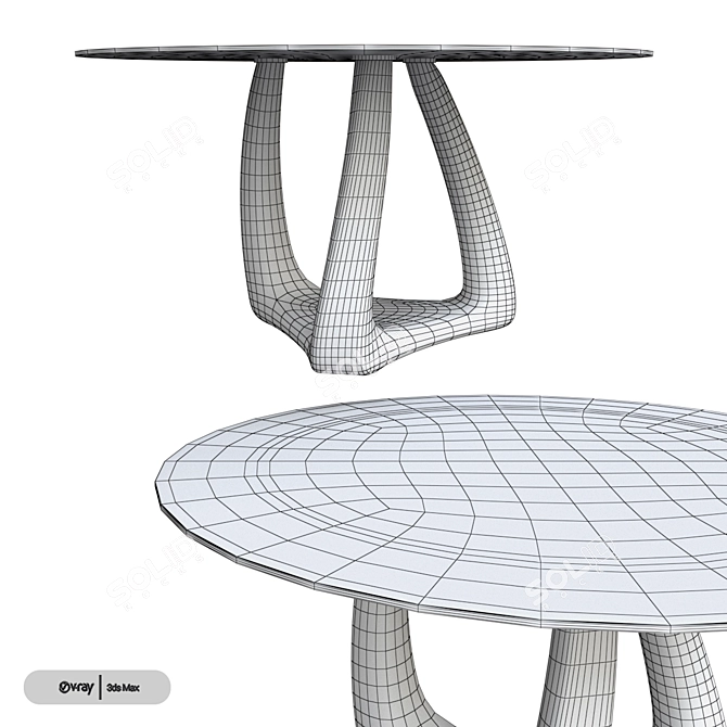 Modern Minimalist Tonin Casa Rizoma Table 3D model image 2