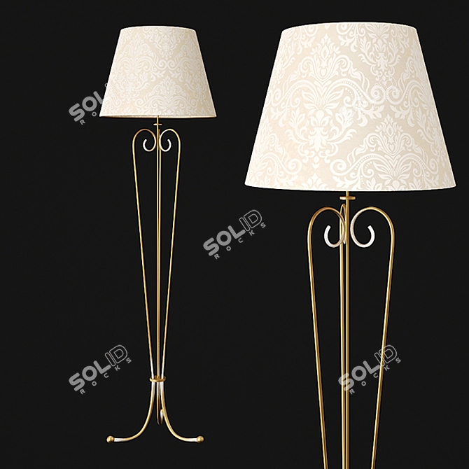Elegant Beige Floor Lamp 3D model image 1