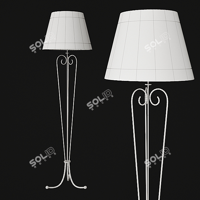 Elegant Beige Floor Lamp 3D model image 2
