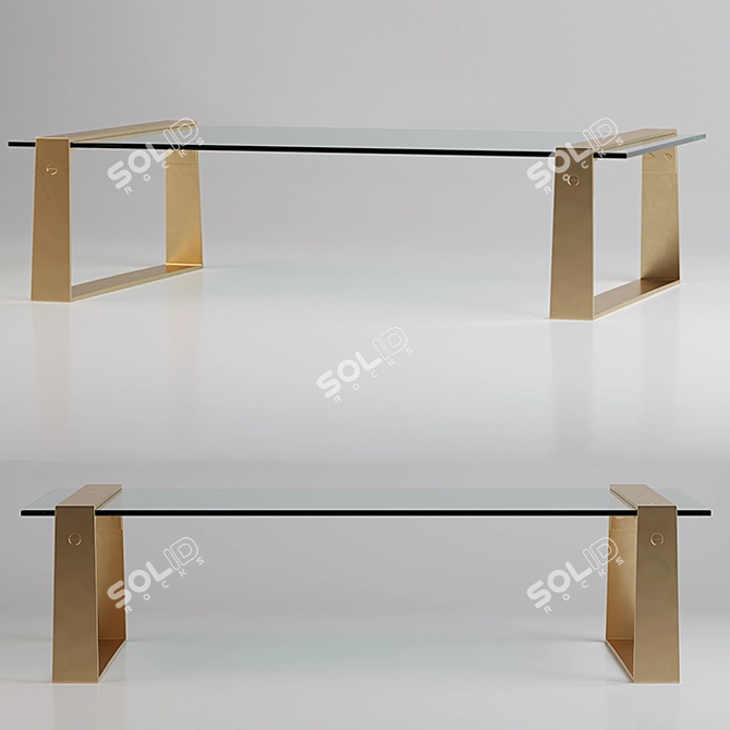 Elegant Lucida Glass Coffee Table 3D model image 1