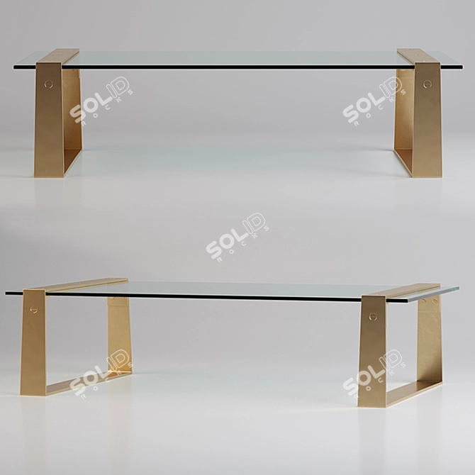 Elegant Lucida Glass Coffee Table 3D model image 3