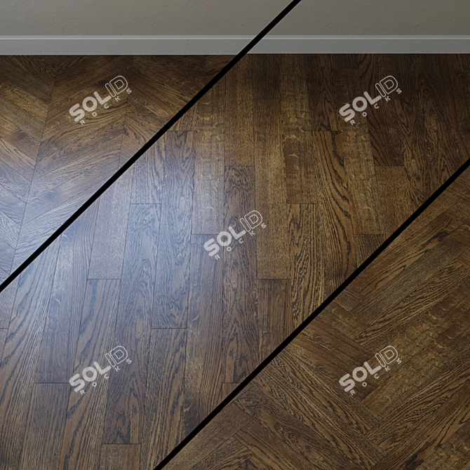 Upofloor Oak Parquet Board: Elegant and Durable 3D model image 1