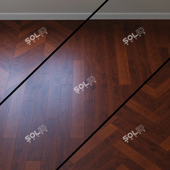 Title: Red Oak Upofloor Parquet Board 3D model image 1